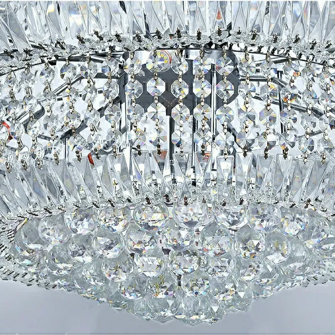 Silver/Chrome Extra Large Empire Style Crystal Chandelier for Foyer/Entryway/Staircase