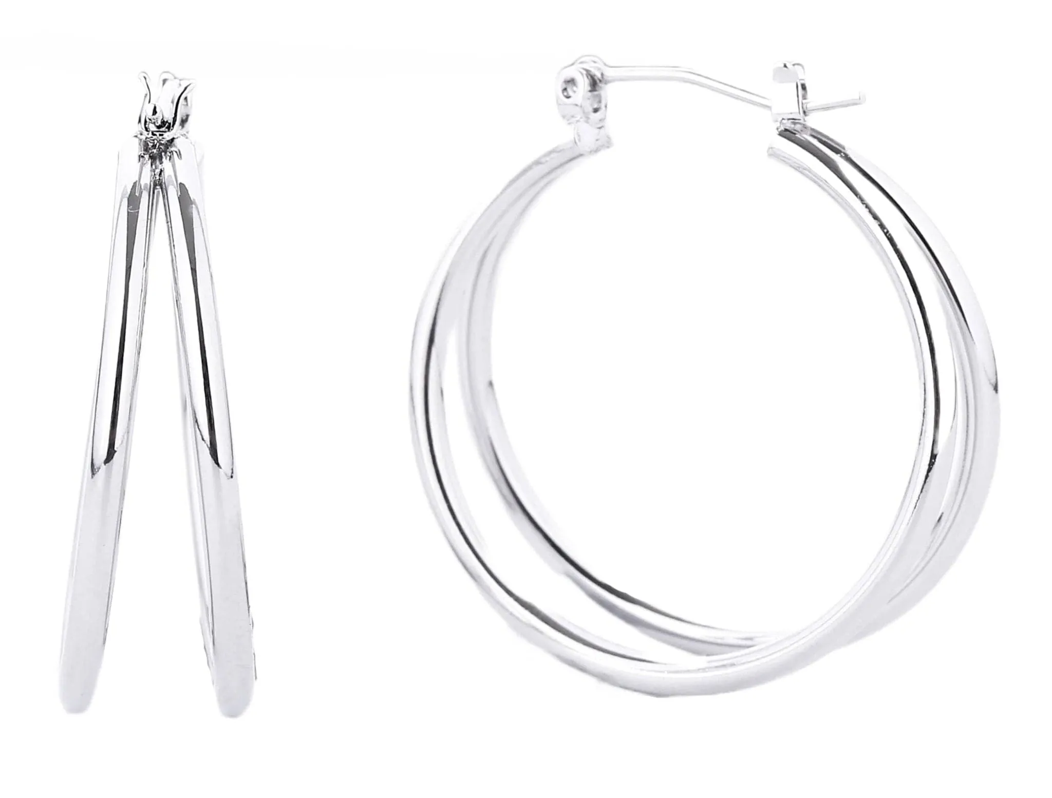 SJE310463 14K Dipped Double Post Hoop Earrings