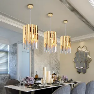 Small Round k9 Crystal Modern Led Chandelier for Living Room Kitchen Dining Room Bedroom Bedside