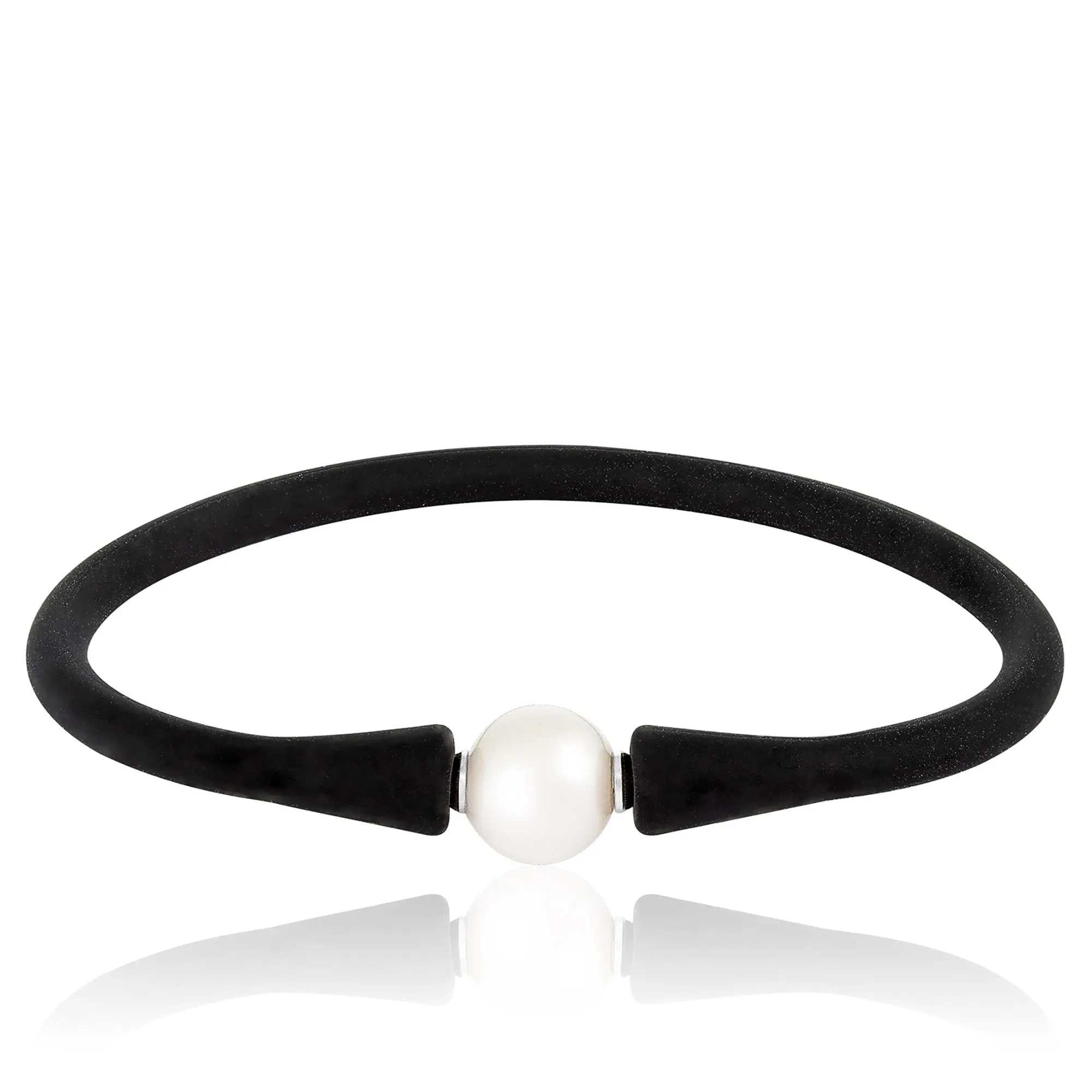 Splendid Pearls Freshwater Pearl Silicone Bracelet