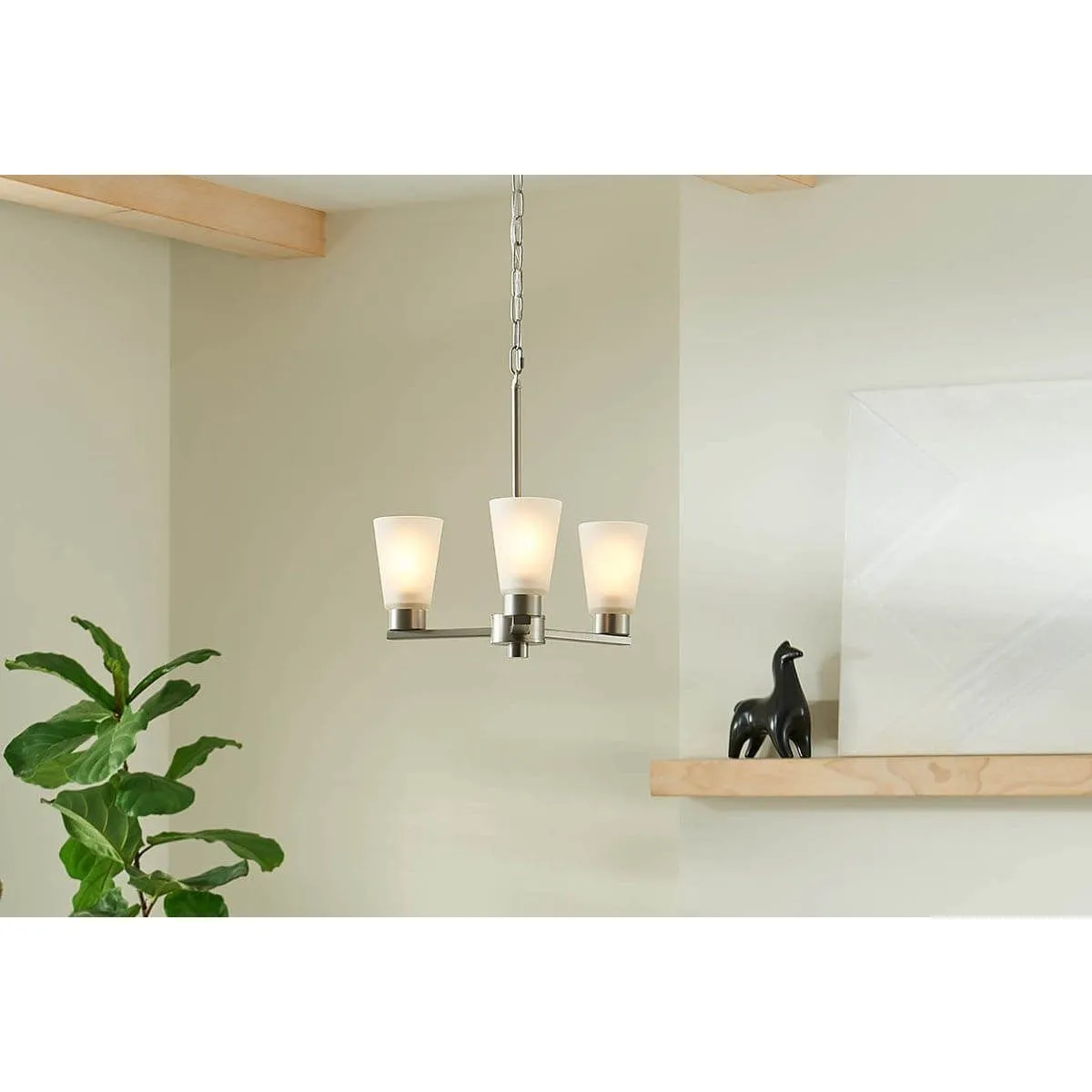 Stamos 18 in. 3 Lights Chandelier Brushed Nickel finish