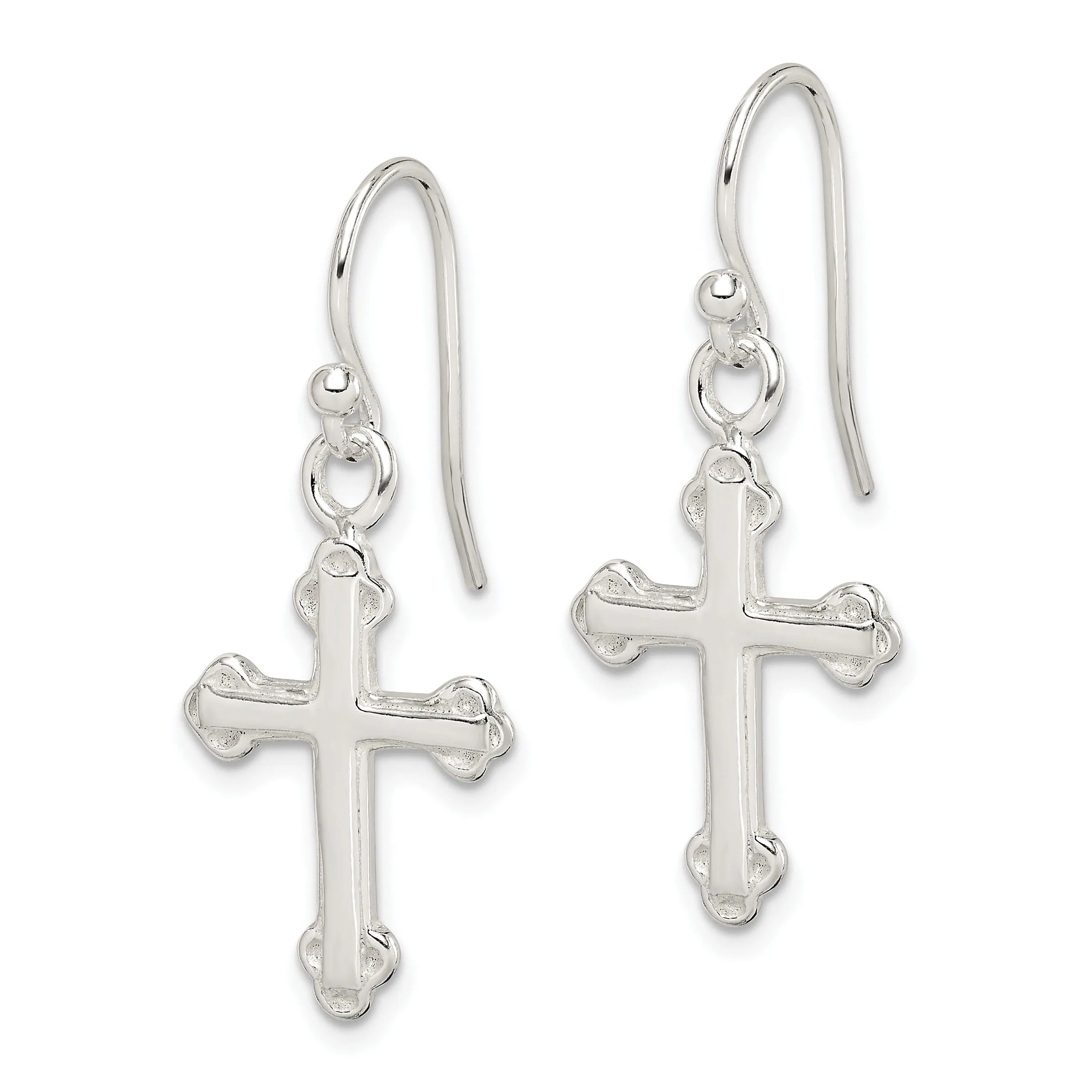 Sterling Silver Cross Dangle Earrings