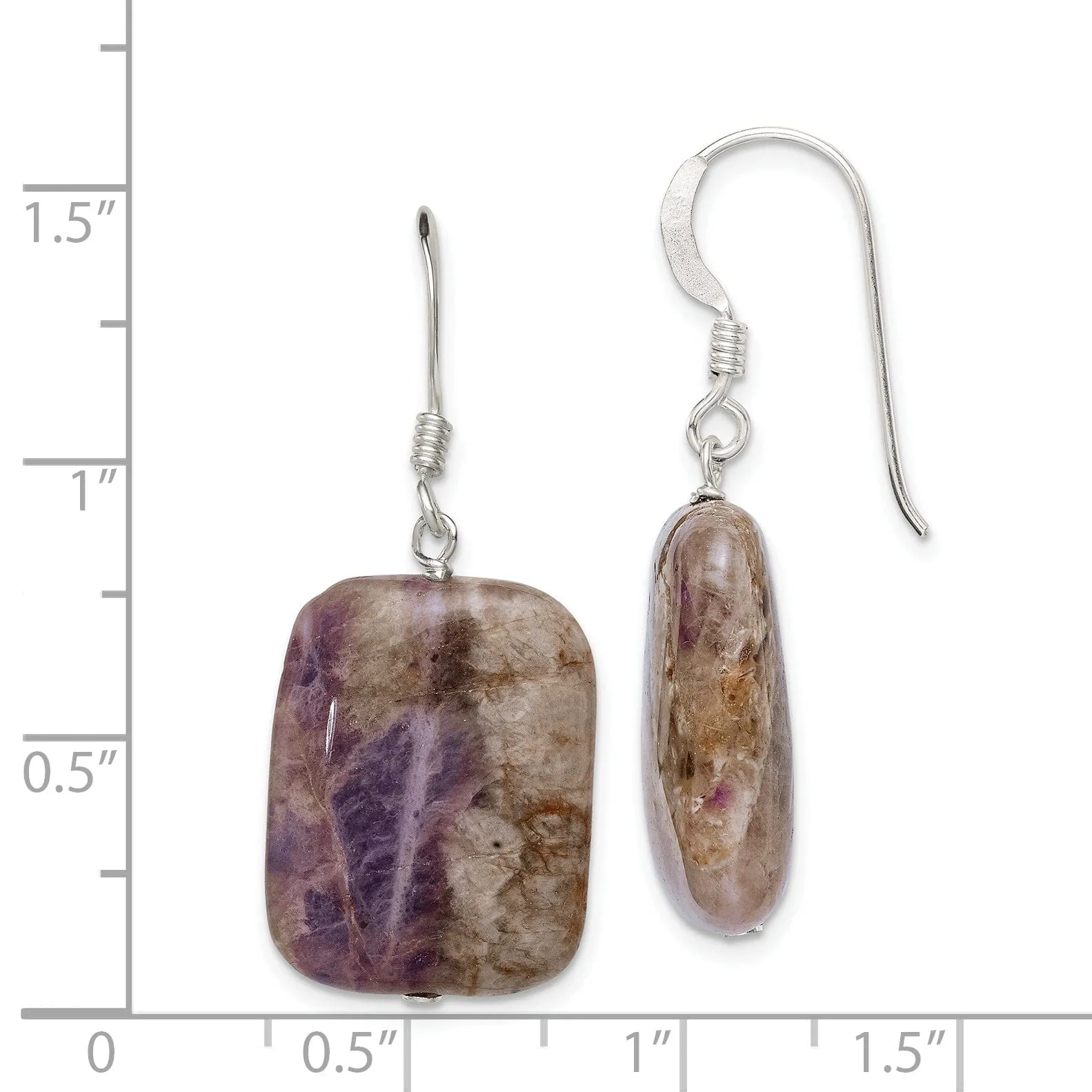 Sterling Silver Genuine Amethyst Dangle Earring