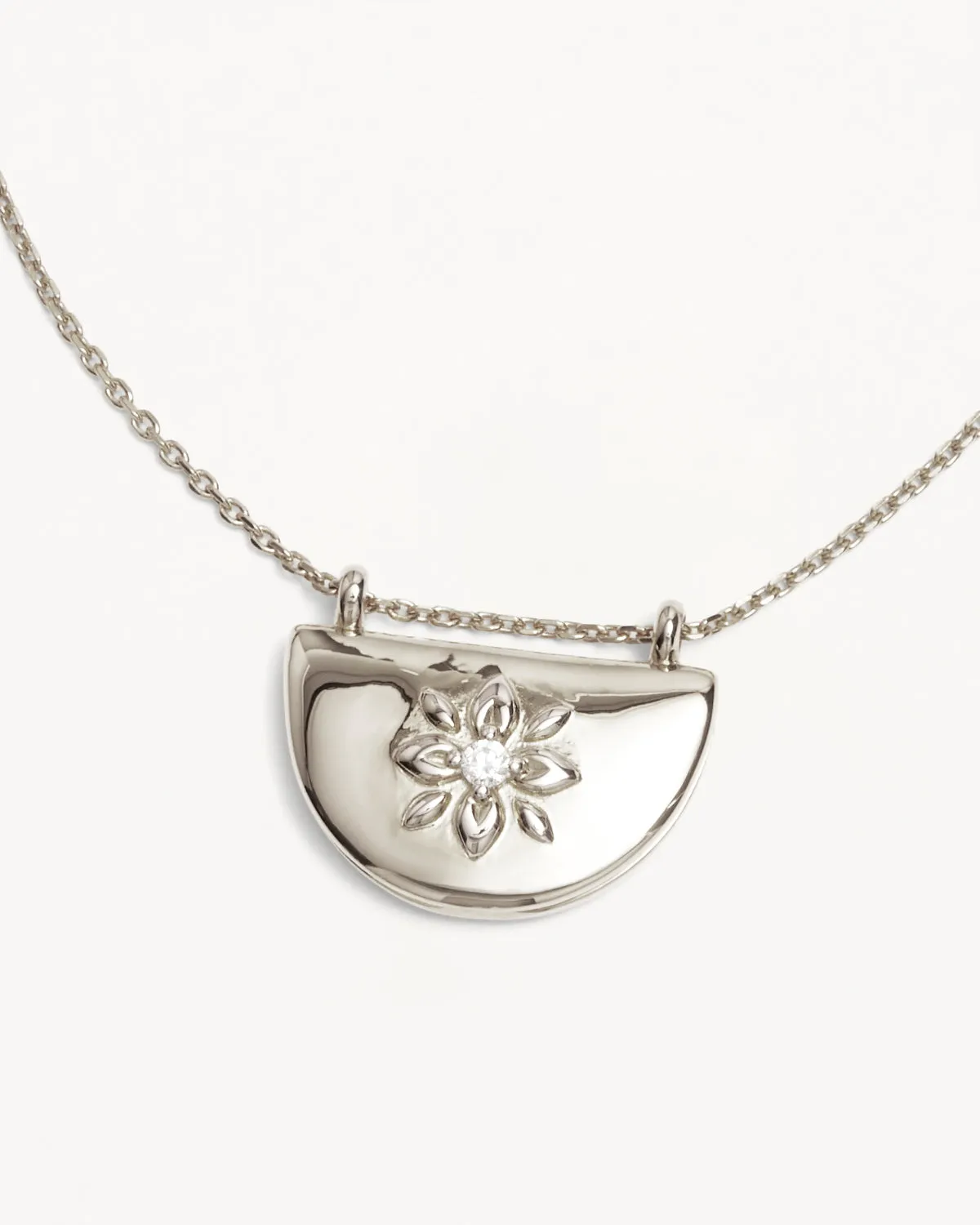 Sterling Silver Lotus Locket Necklace