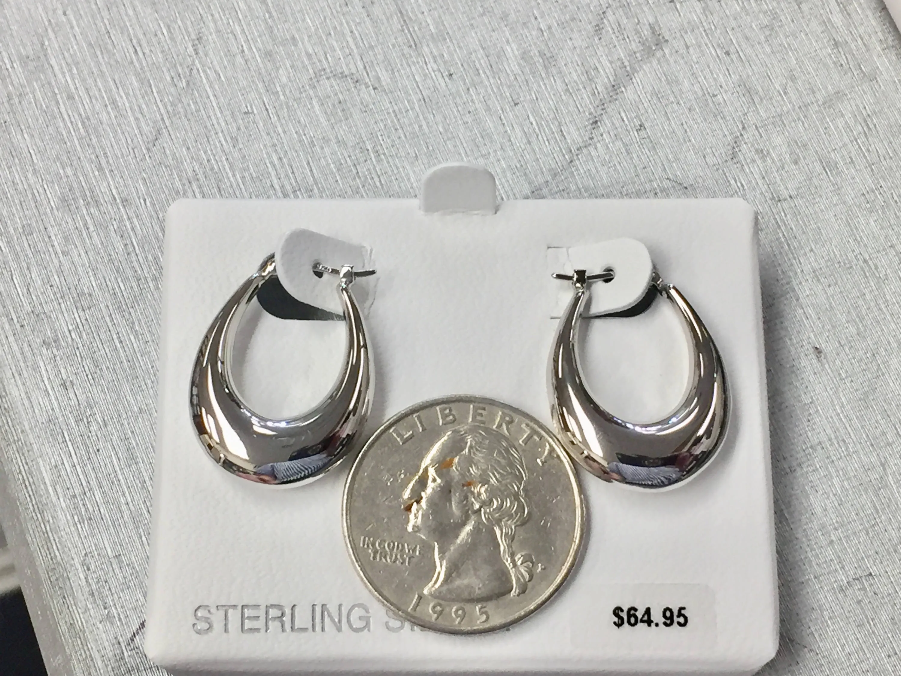 Sterling Silver Oval Hoop Earrings