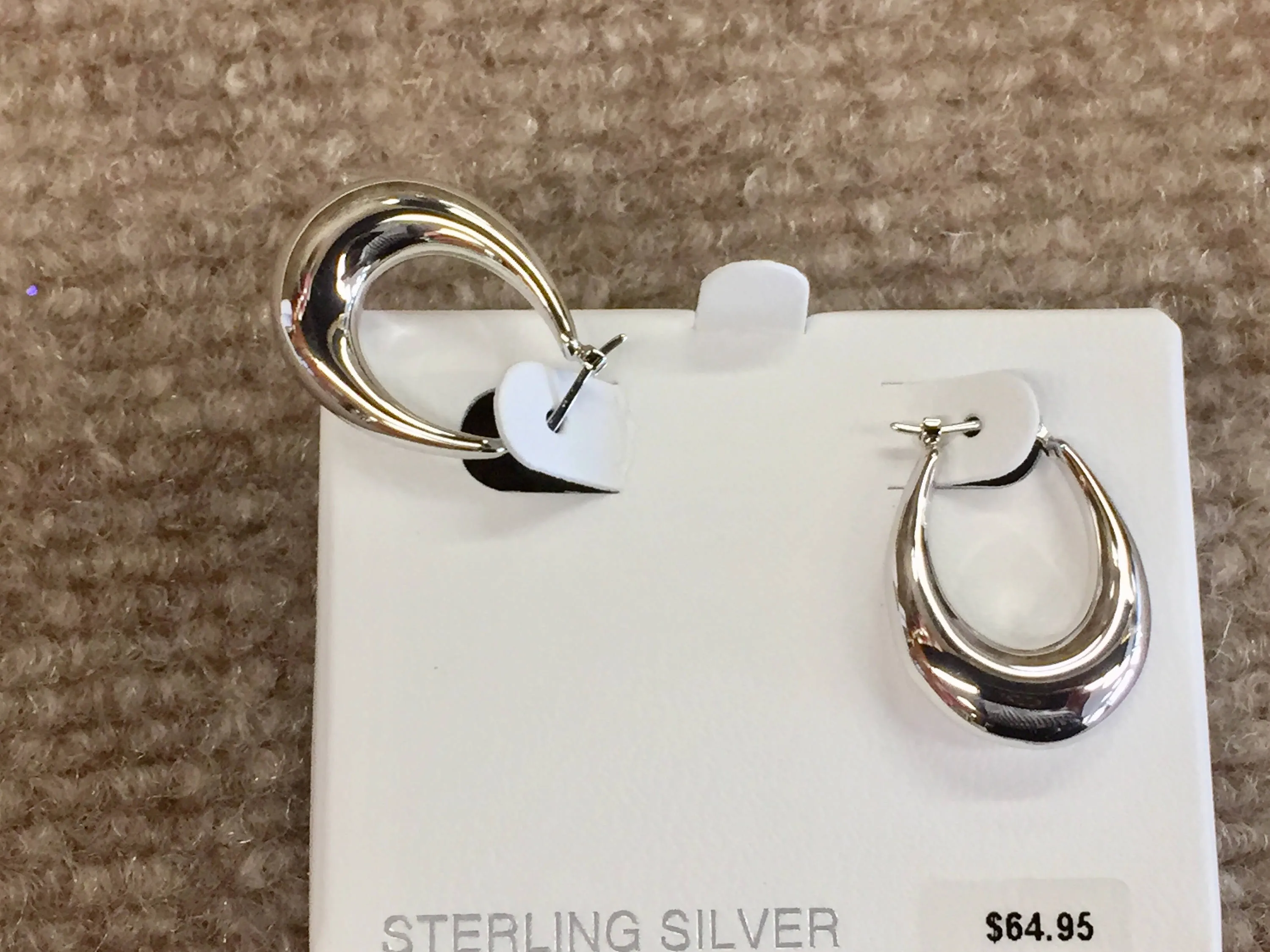 Sterling Silver Oval Hoop Earrings