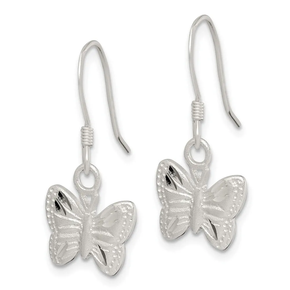 Sterling Silver Polished Butterfly Earrings