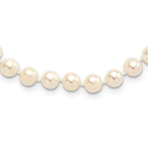 Sterling Silver Rhodium-plated 6-7mm White FWC Pearl Bracelet