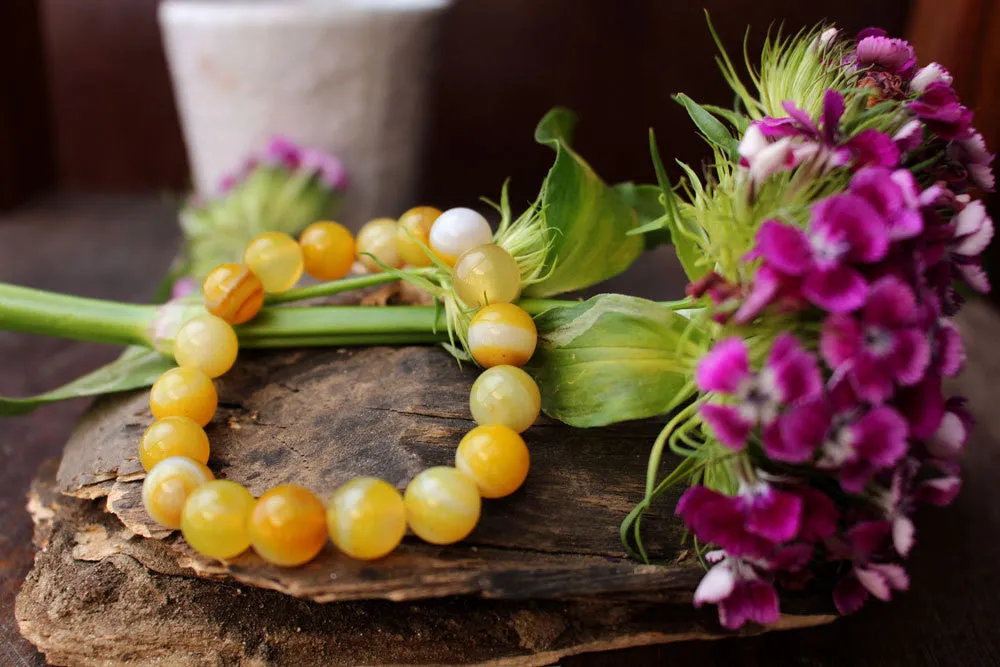 Stretchable Amber Wrist Mala