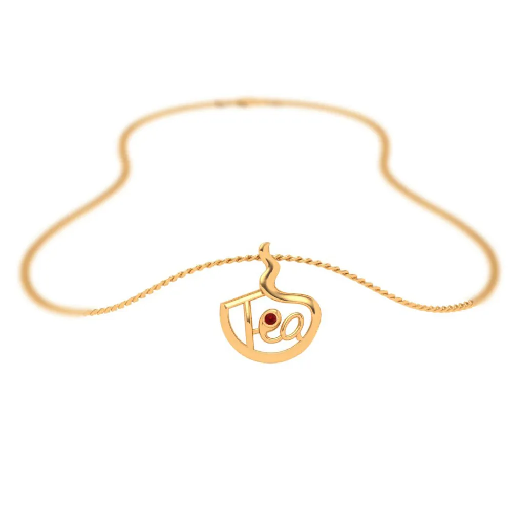 Tea Lover 18k Gold Pendant