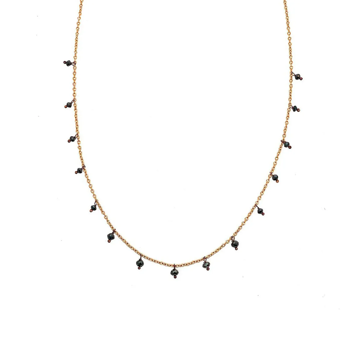 The Adeline Black Diamond Necklace in Rose Gold