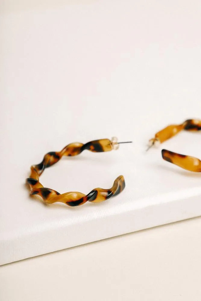 Tortoise Shell Twist Earrings