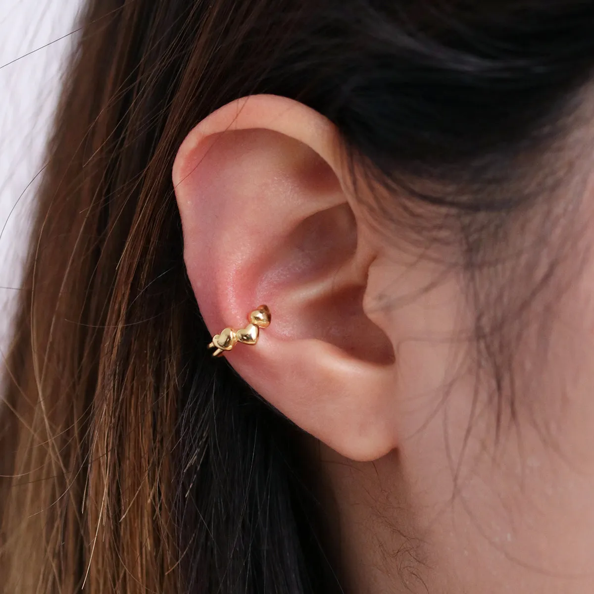 Triple Heart Ear Cuff