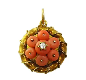 Victorian Coral & Diamond Locket