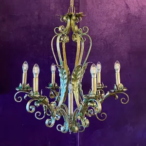 Vintage Wrought Iron Chandelier