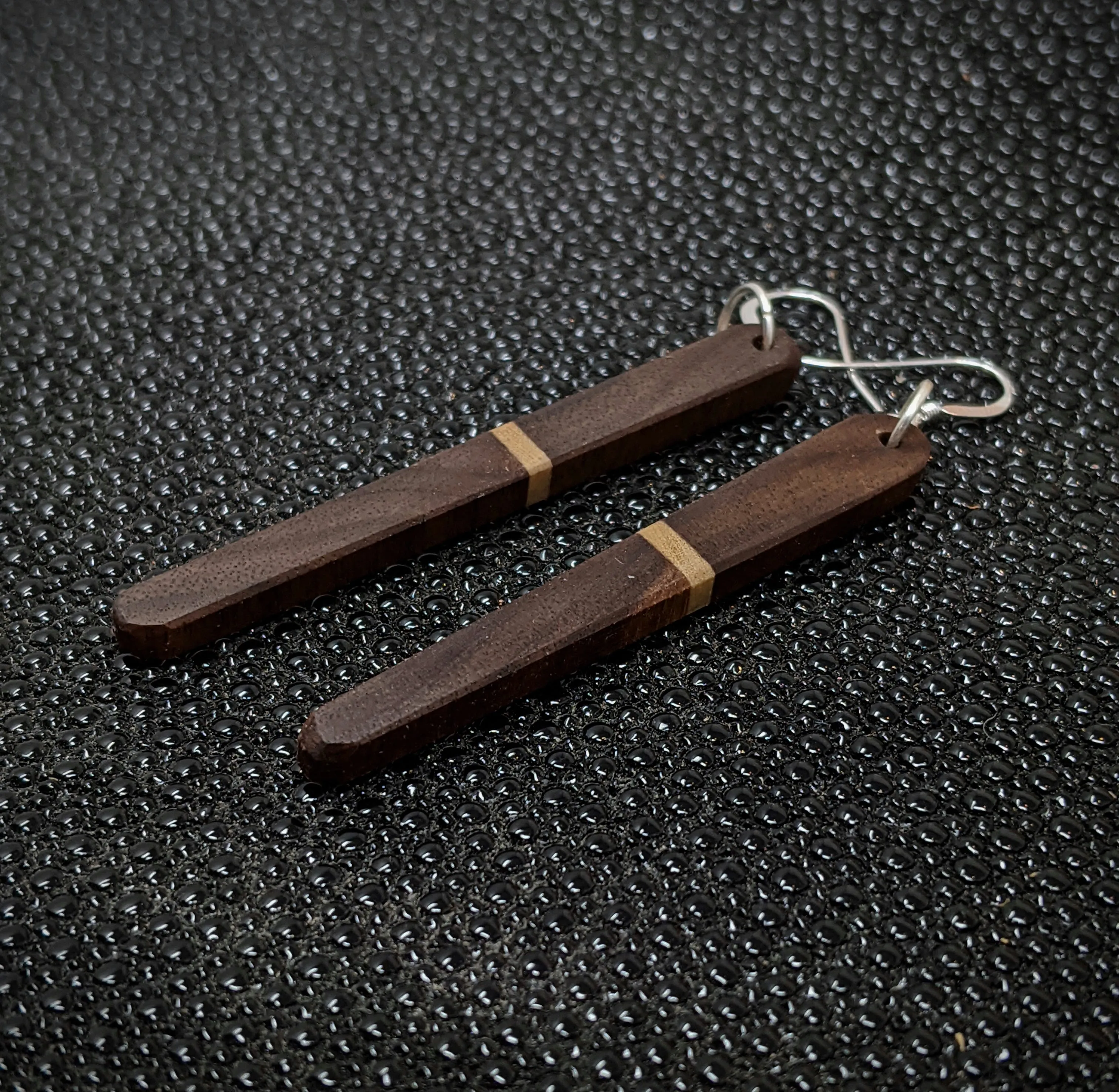 Walnut Spears Dangle Earrings