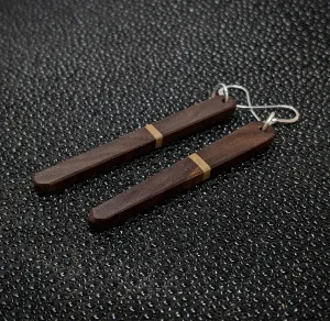 Walnut Spears Dangle Earrings