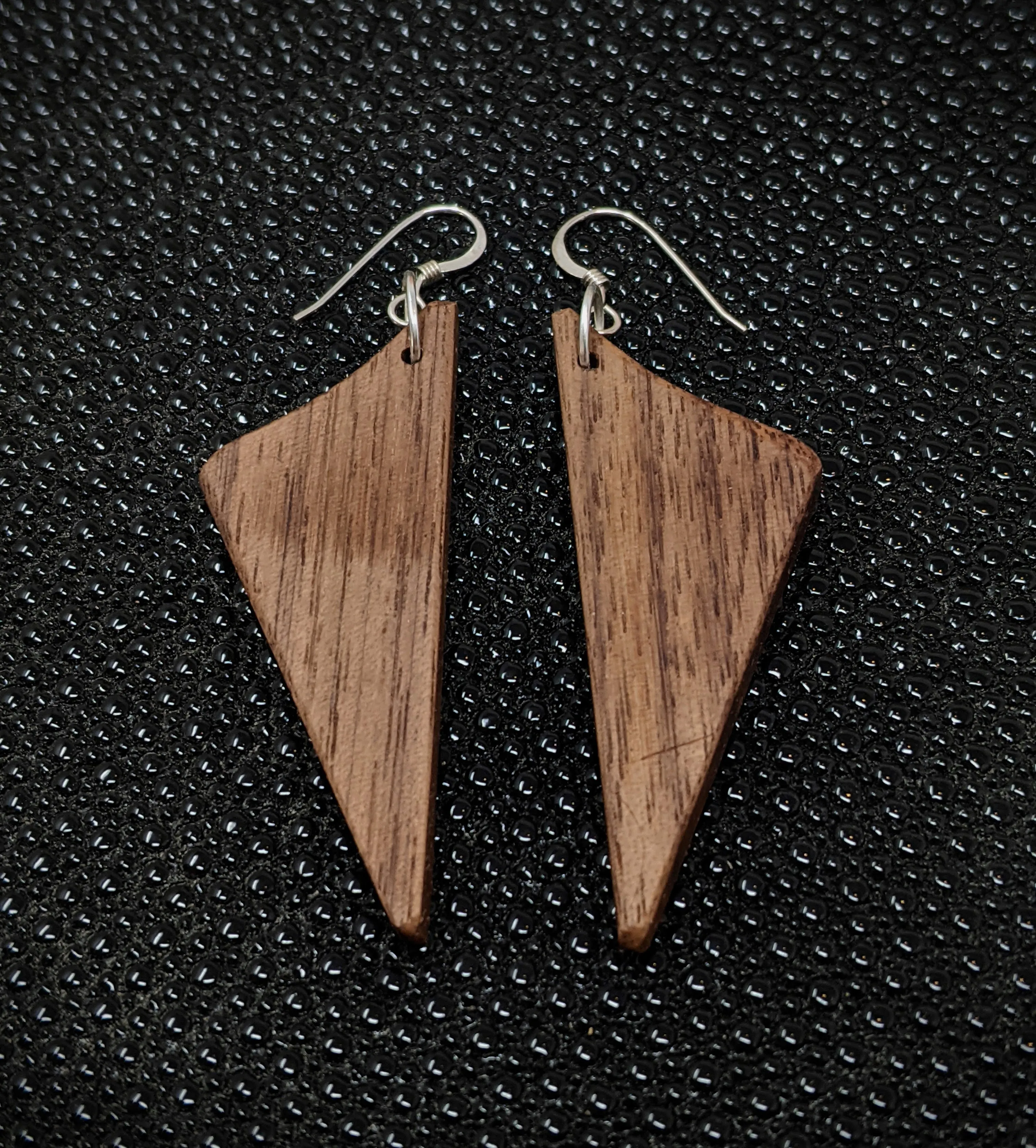 Walnut Swoop Dangle Earrings