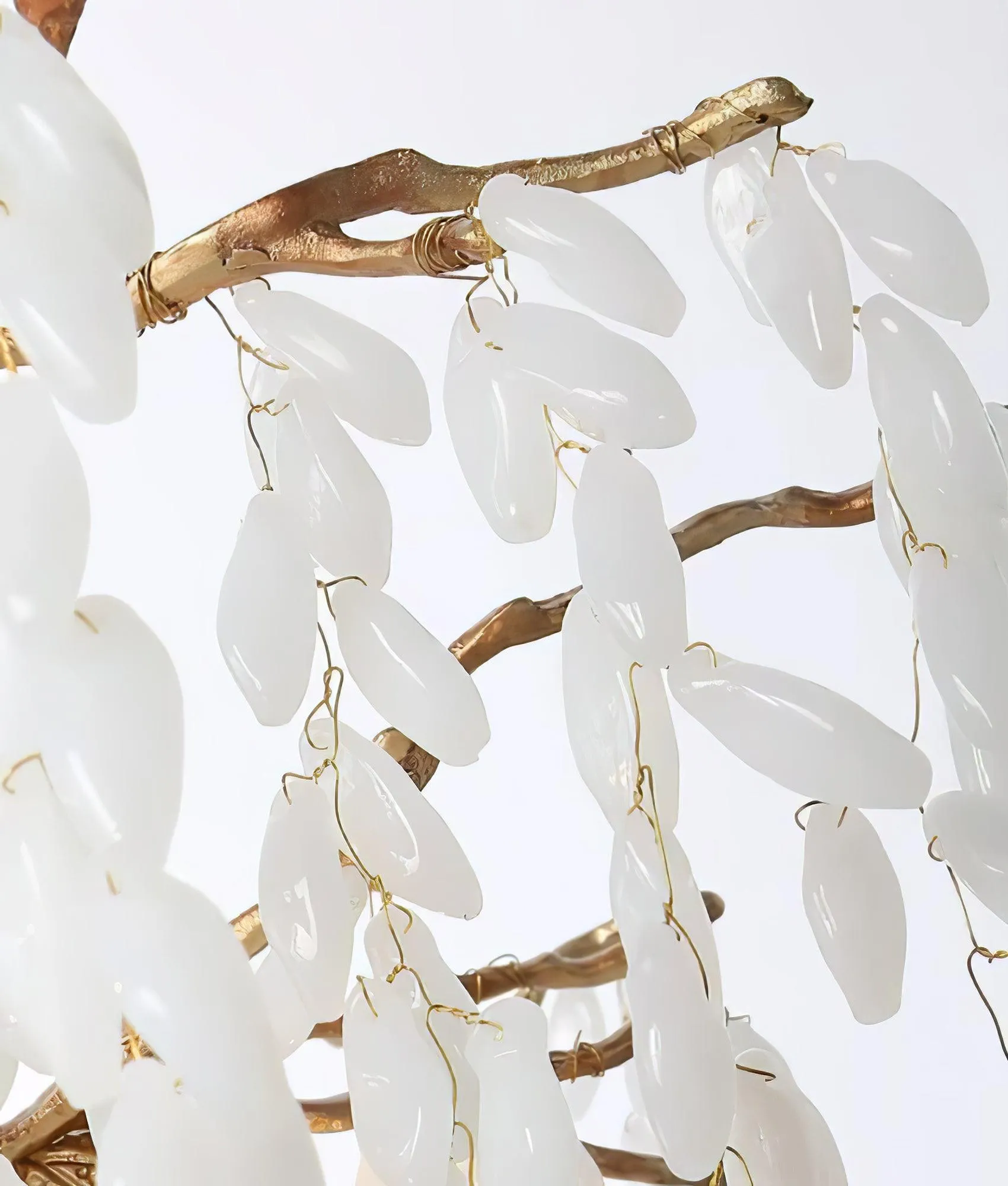 White Jade Branch Brass Chandelier