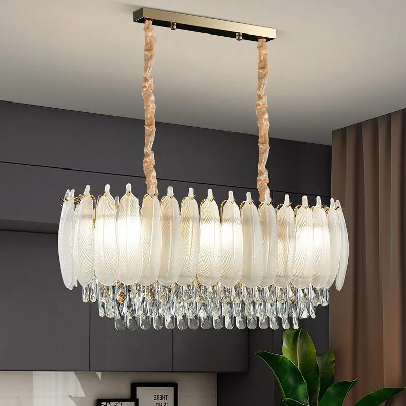 White Modern Living Room Crystal Chandelier