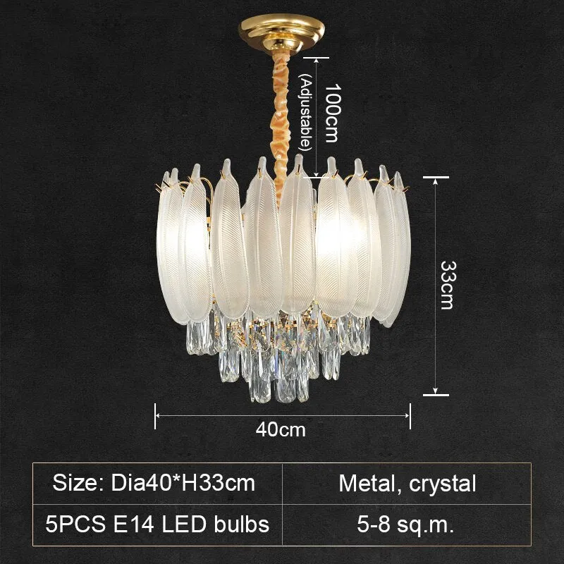 White Modern Living Room Crystal Chandelier