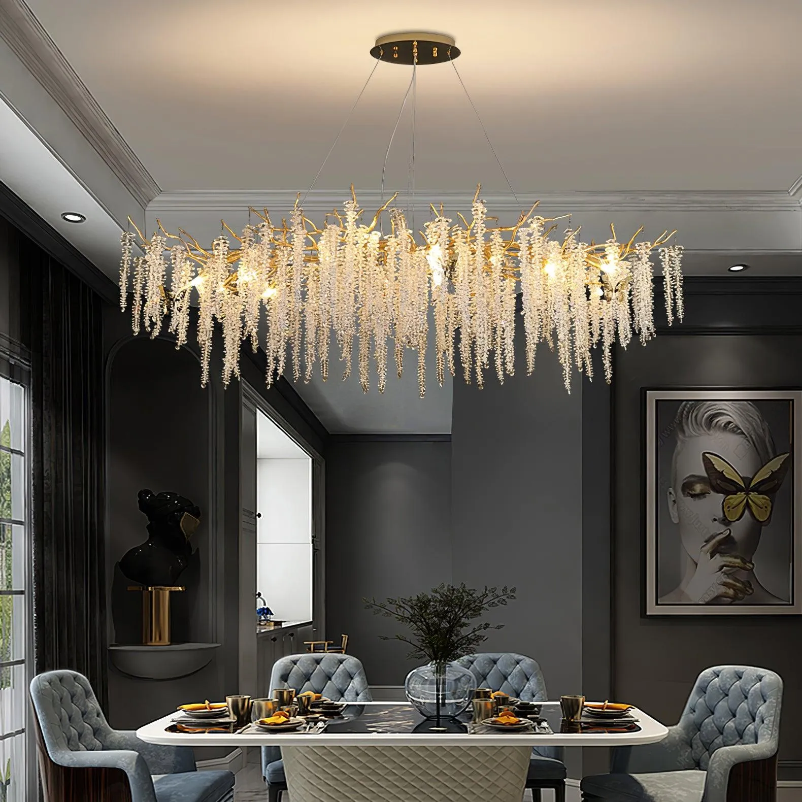 Wisteria Flower Crystal Chandelier