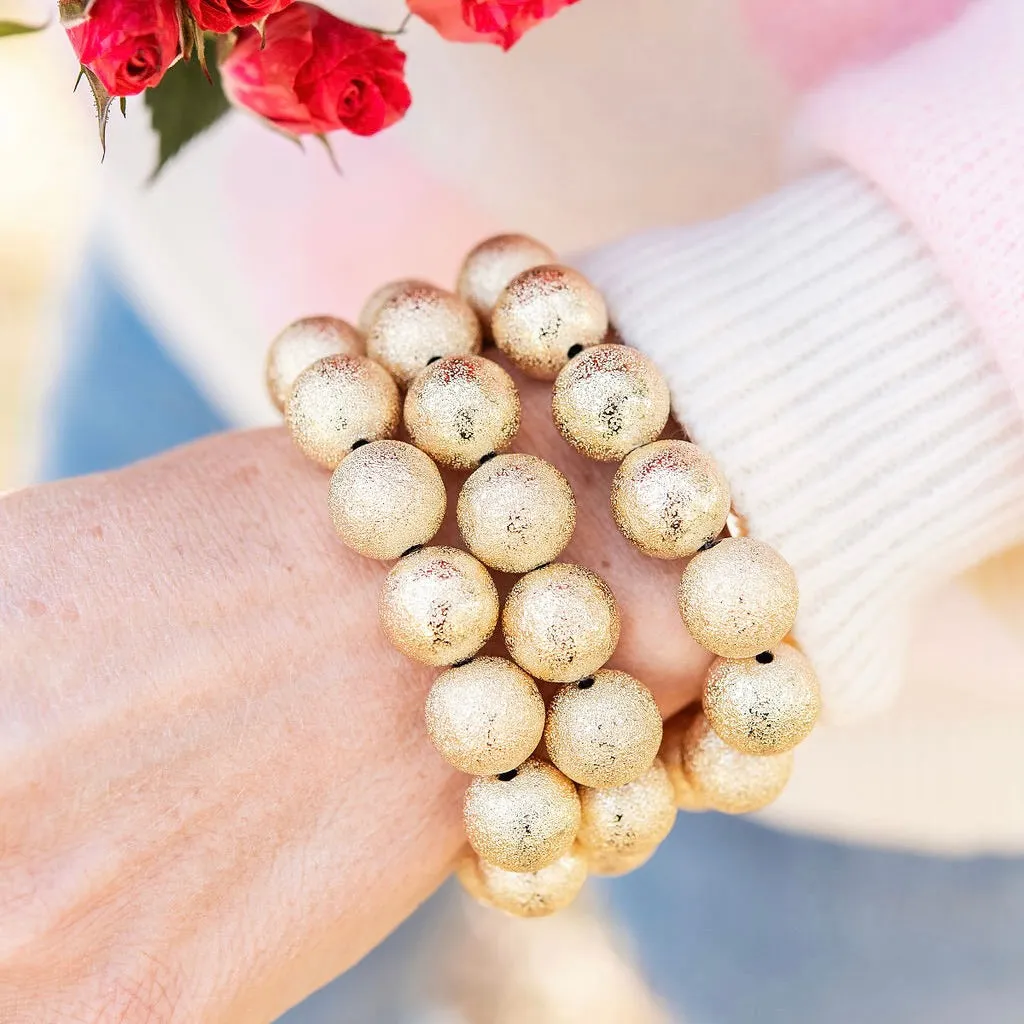 XL Brushed Gold Beaded Bracelet